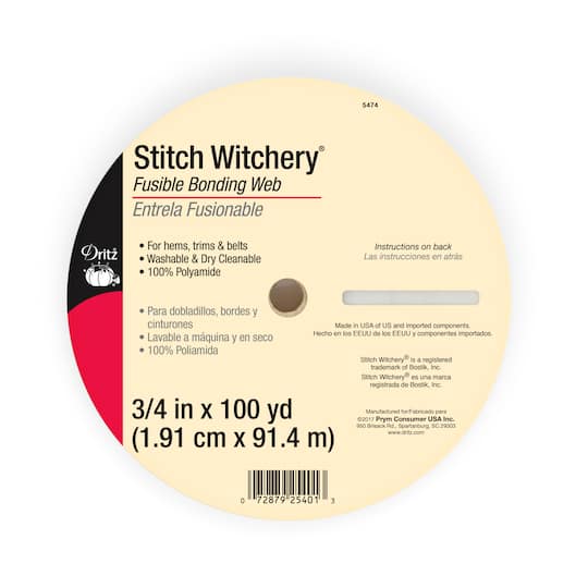 Dritz&#xAE; Stitch Witchery&#xAE; White Fusible Bonding Web, 0.75&#x27;&#x27; x 100yd.